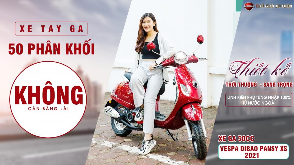 Chi tiết xe máy ga 50cc Vespa Dibao Pansy XS