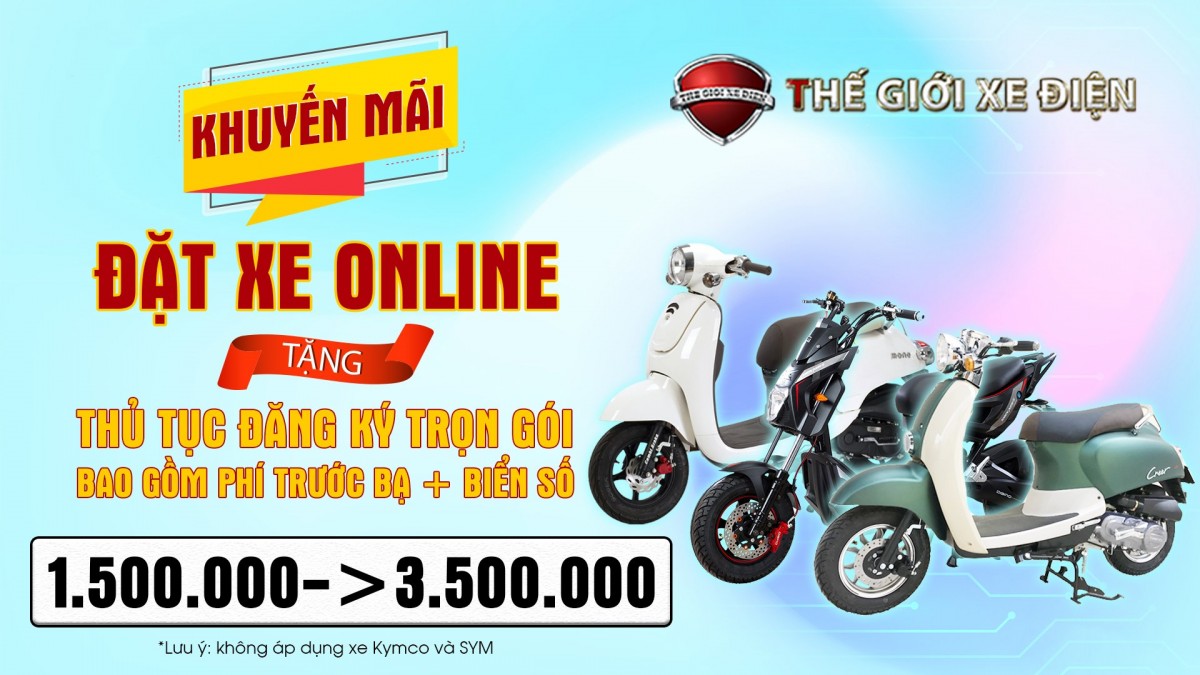 Mua Xe Tặng Ngay Biển Số Trị Giá Tới 1.500.000đ Tại Thế Giới Xe Điện